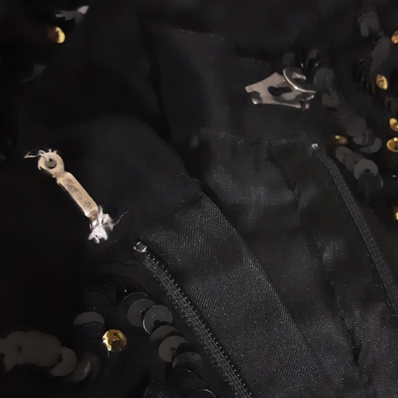 Vintage skirt women sequins detail short black event retro Y2K classic luxury 14 - Picture 4 of 8